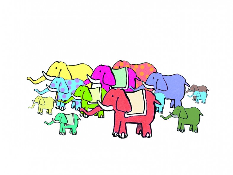 farbige elefanten