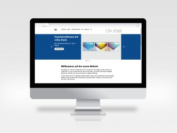 Produktewebsite Clindoeil grauer Hintergrund